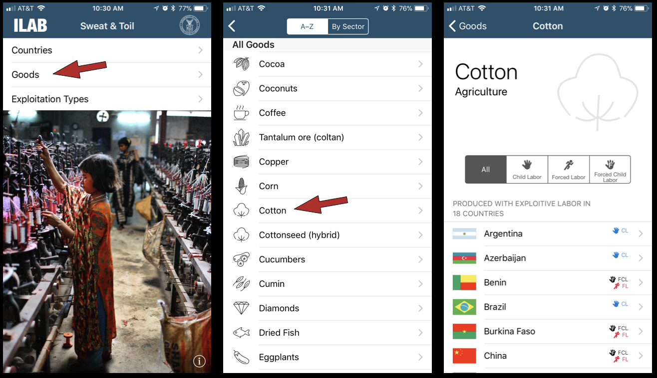 Sweat & Toil app by the U.S. Department of Labor