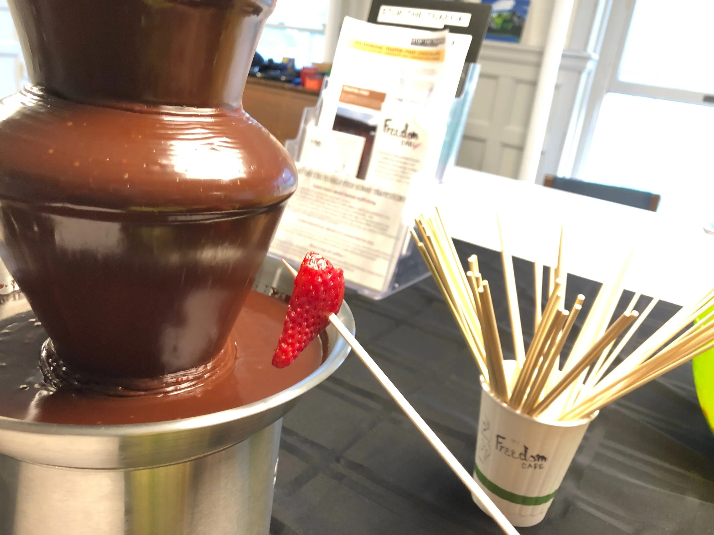Chocolate fondue protest party